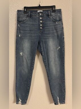 PISTOLA Distressed High Waist Skinny Jeans